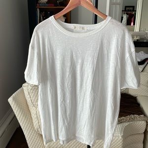 Free People oversized white tee